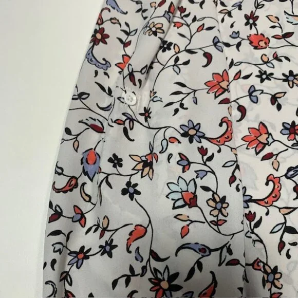 Reitmans Floral Blouse XL Lightweight Button Front Shirt Long Sleeve Boho Top - Picture 8 of 11